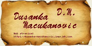 Dušanka Mačukanović vizit kartica